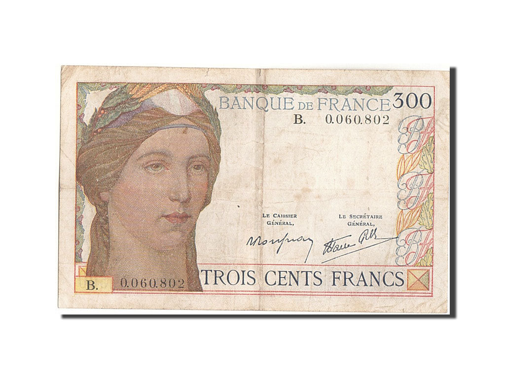 Banknote, France, 300 Francs, 300 F 1938-1939, 1938, 1938-10-06, VF(30-35)