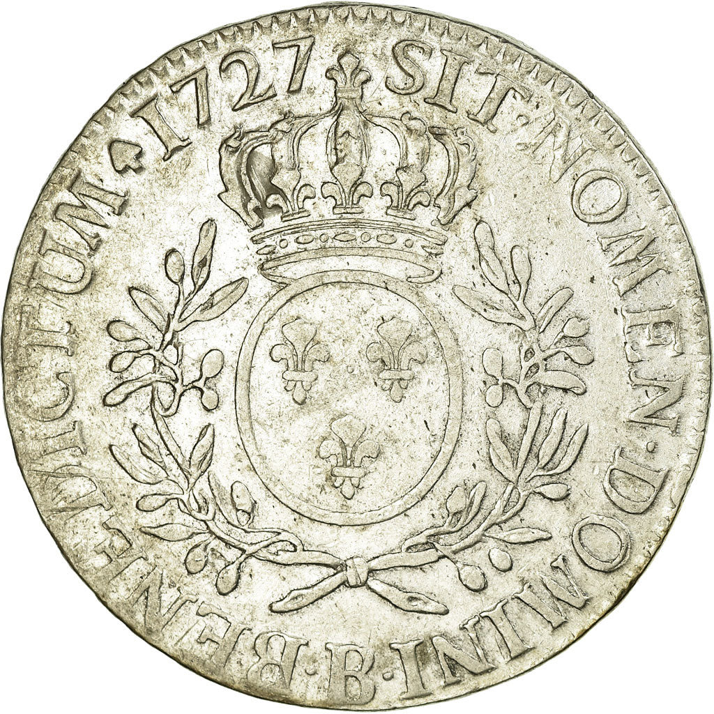 Moneta, Francia, Louis XV, Écu aux branches d'olivier, Ecu, 1727, Rouen, MB+