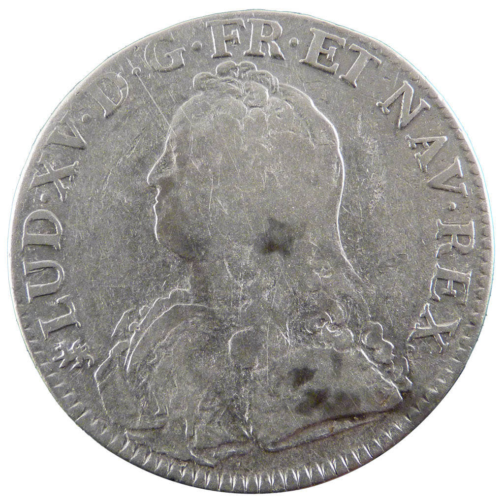 Francia, Louis XV, Écu aux branches d'olivier, Ecu, 1727, Nantes, MB, Argent...
