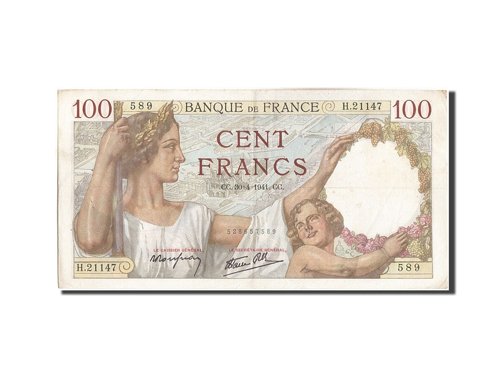 Banknote, France, 100 Francs, 100 F 1939-1942 ''Sully'', 1941, 1941-04-30