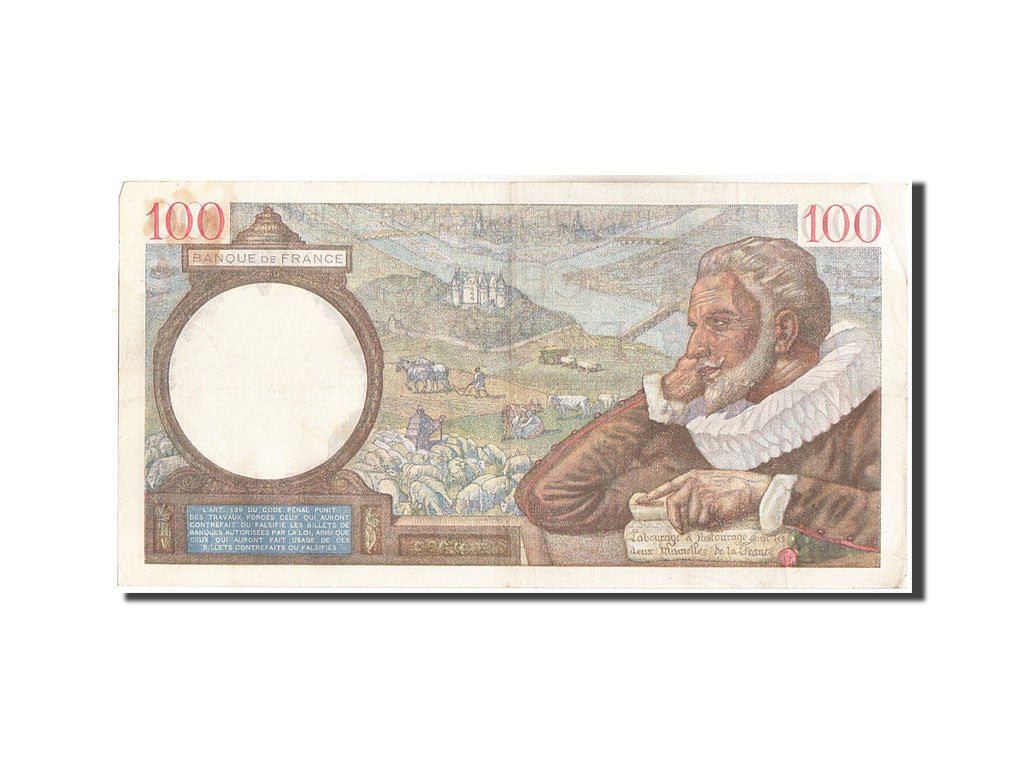 Banknote, France, 100 Francs, 100 F 1939-1942 ''Sully'', 1940, 1940-01-25