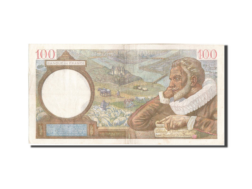 Biljet, Frankrijk, 100 Francs, 100 F 1939-1942 ''Sully'', 1941, 1941-09-04, TTB