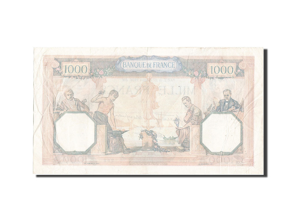 France, 1000 Francs, 1 000 F 1927-1940 ''Cérès et Mercure'', 1938, KM:90c,...