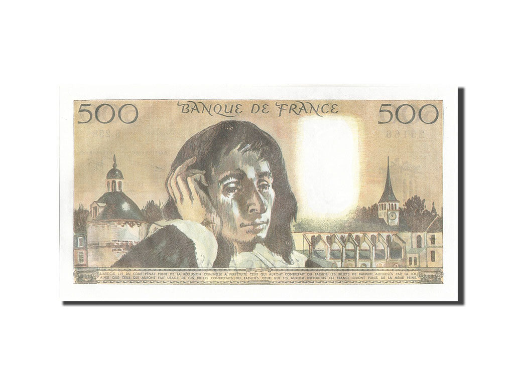 France, 500 Francs, 500 F 1968-1993 ''Pascal'', 1987, KM:156f, 1987-01-22, UN...