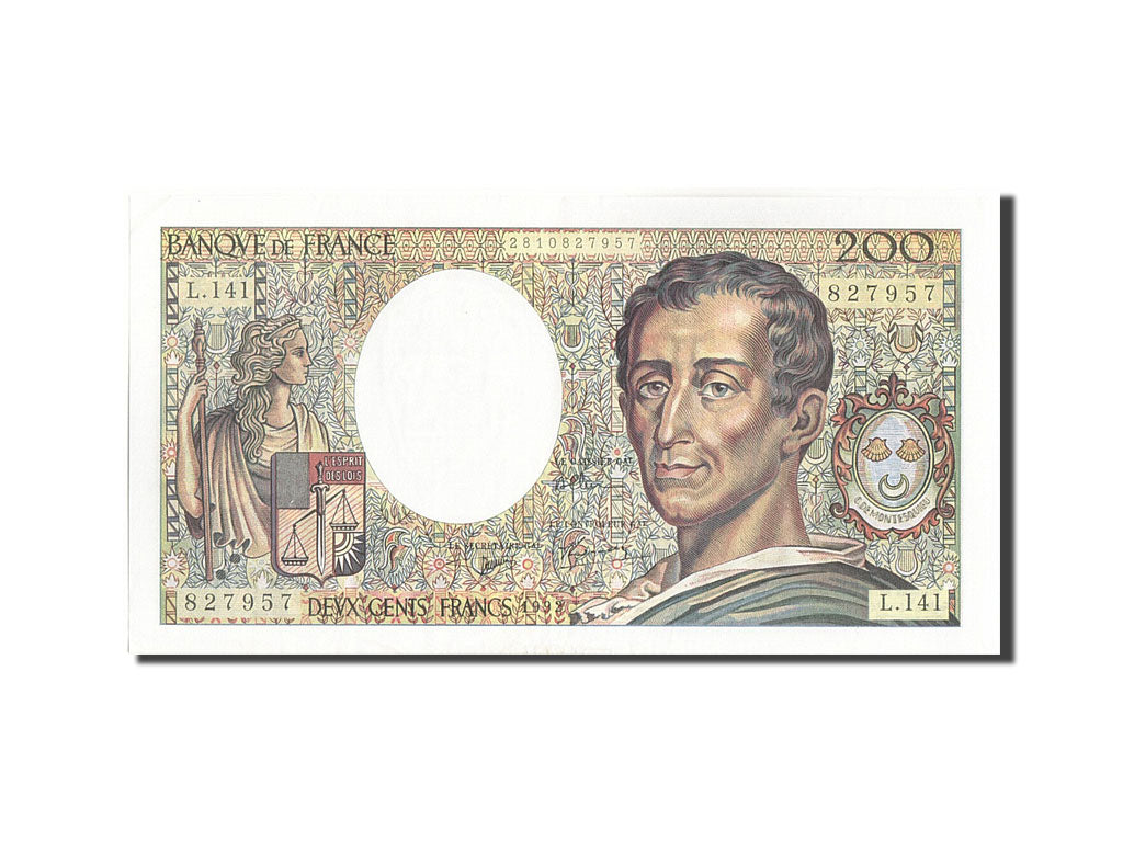 Banknote, France, 200 Francs, 200 F 1981-1994 ''Montesquieu'', 1992, 1992