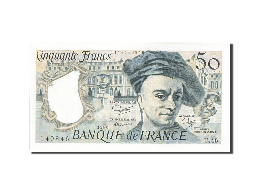 Billete, Francia, 50 Francs, 50 F 1976-1992 ''Quentin de La Tour'', 1986, 1986