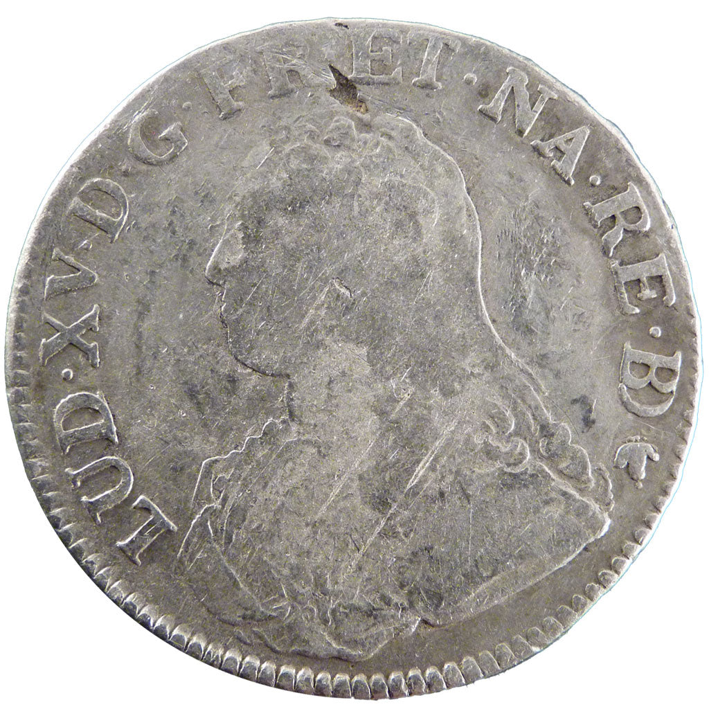FRANCE, Écu de Béarn aux branches d'olivier, Ecu, 1740, Pau, EF(40-45), Silver, 