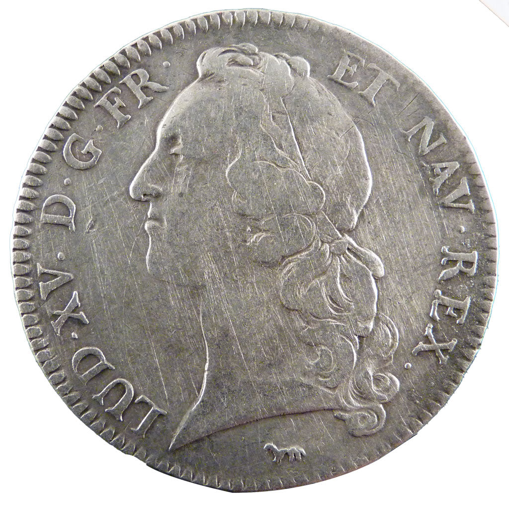FRANCE, Ecu, 1736, Paris, VF(30-35), Silver, Gadoury #322, 28.70