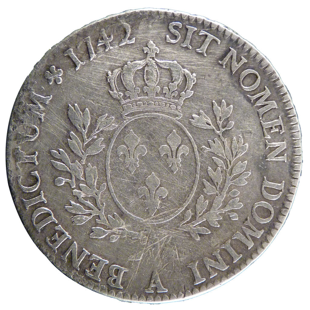 FRANCE, Ecu, 1736, Paris, VF(30-35), Silver, Gadoury #322, 28.70