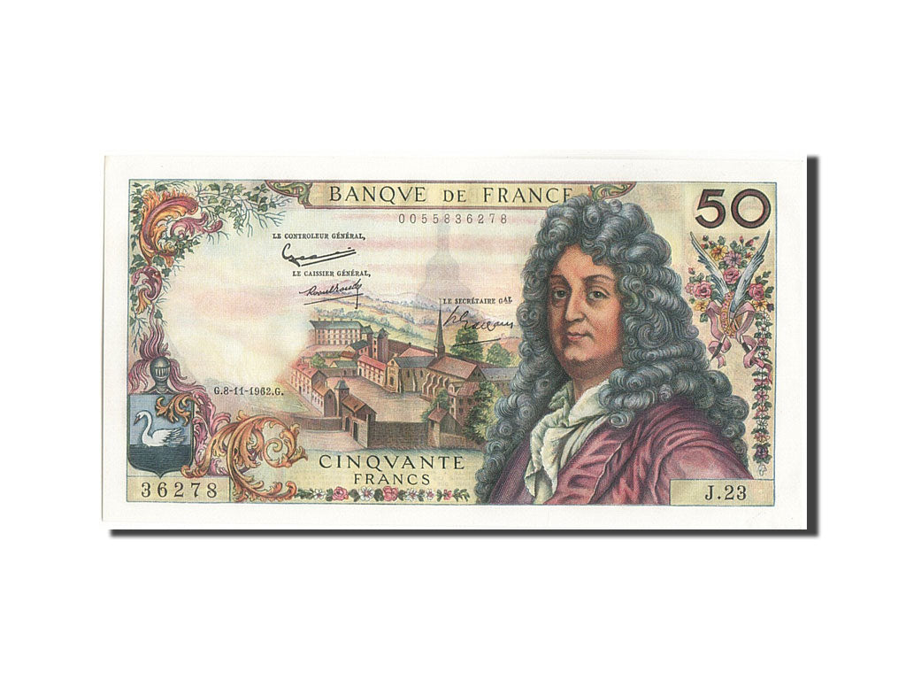 France, 50 Francs, 50 F 1962-1976 ''Racine'', 1962, KM:148a, 1962-11-08, UNC(...