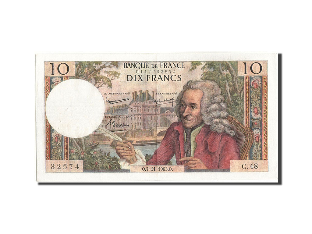 France, 10 Francs, 10 F 1963-1973 ''Voltaire'', 1963, KM:147a, 1963-11-07, AU...