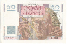 Banknote, France, 50 Francs, 50 F 1946-1951 ''Le Verrier'', 1948, 1948-04-08