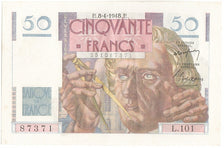 Billete, Francia, 50 Francs, 50 F 1946-1951 ''Le Verrier'', 1948, 1948-04-08