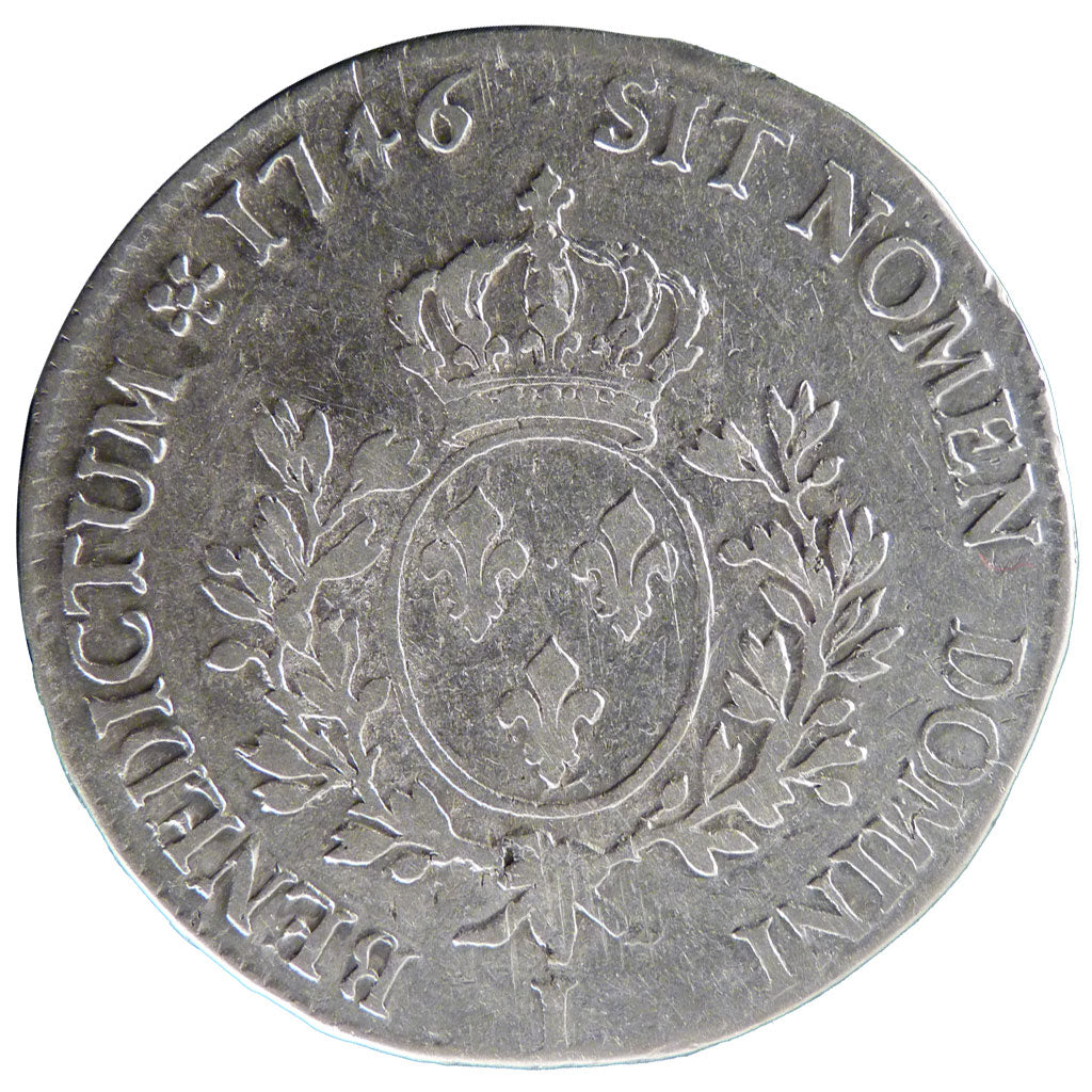 FRANCE, Écu au bandeau, Ecu, 1746, Bayonne, VF(20-25), Silver, Gadoury #322, ...