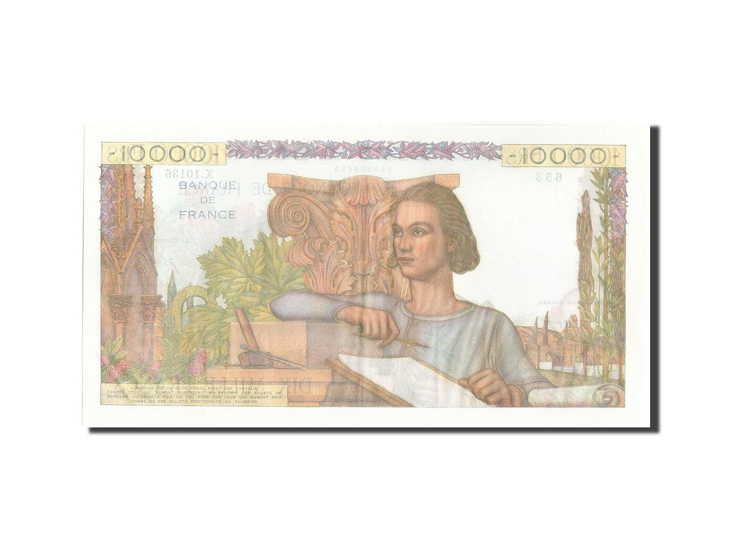Geldschein, Frankreich, 10,000 Francs, 10 000 F 1945-1956 ''Génie Français''