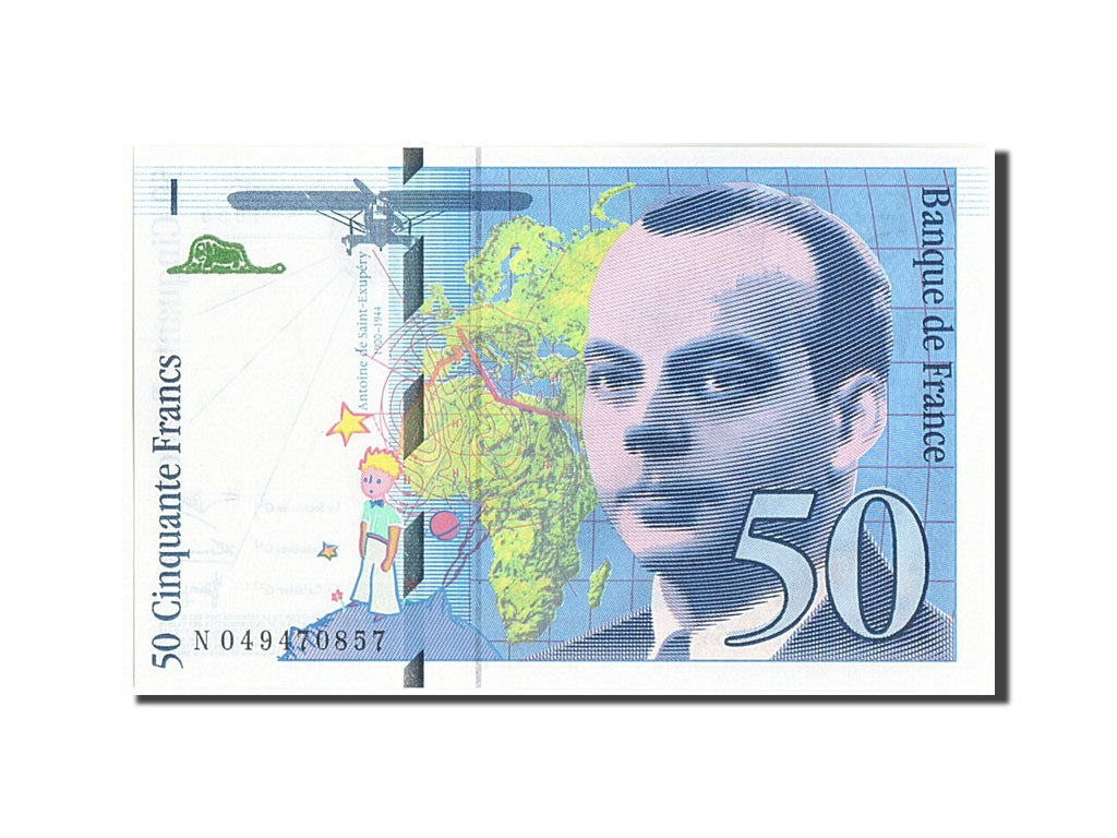 Geldschein, Frankreich, 50 Francs, 50 F 1992-1999 ''St Exupéry'', 1999, 1999