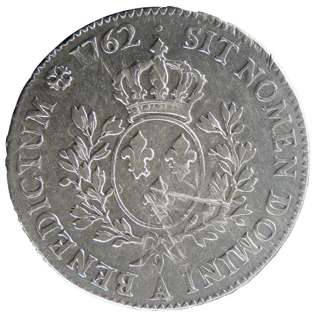 FRANCE, Écu au bandeau, Ecu, 1762, Paris, VF(30-35), Silver, Gadoury #322, 29.10