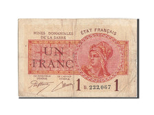 Banknote, Saar, 1 Franc, Undated, EF(40-45), Fayette:VF51.2, KM:2
