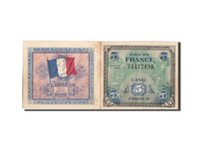 Frankreich, 5 Francs, 1944 Flag/France, 1944, KM:115a, 1944, AU(50-53)