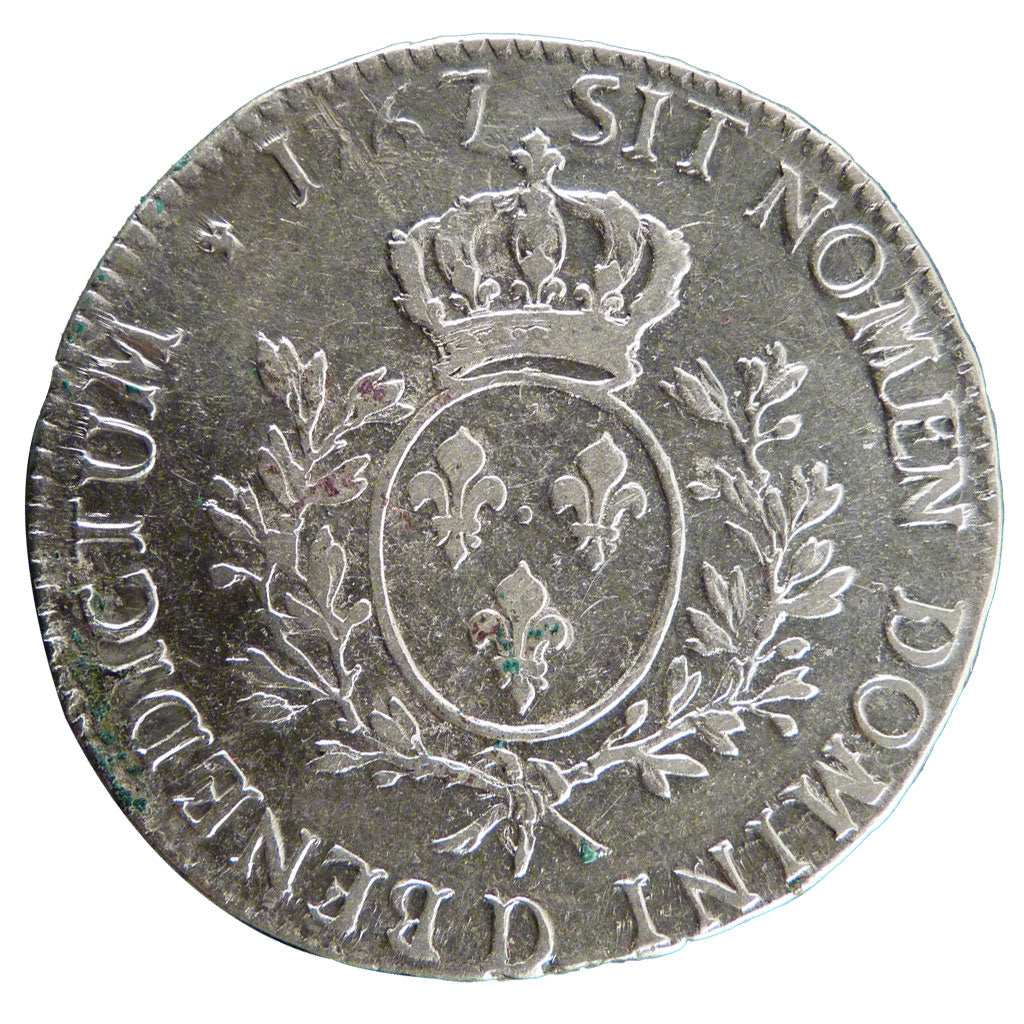 FRANCE, Écu au bandeau, ECU, 1767, Lyon, KM #512.6, VF(30-35), Silver, Gadoury .