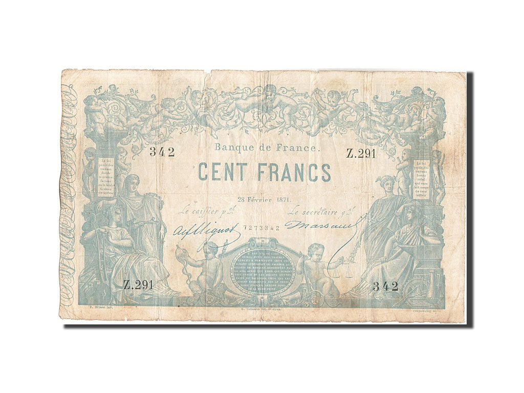 Banknote, France, 100 Francs, ...-1889 Circulated during XIXth, 1871