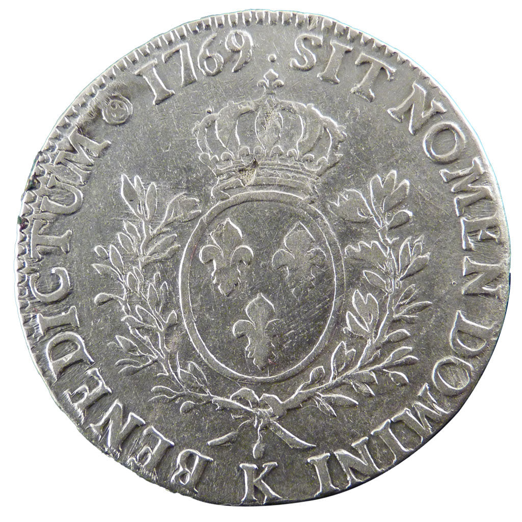 FRANCE, Écu au bandeau, Ecu, 1769, Bordeaux, VF(20-25), Silver, Gadoury #322, ..