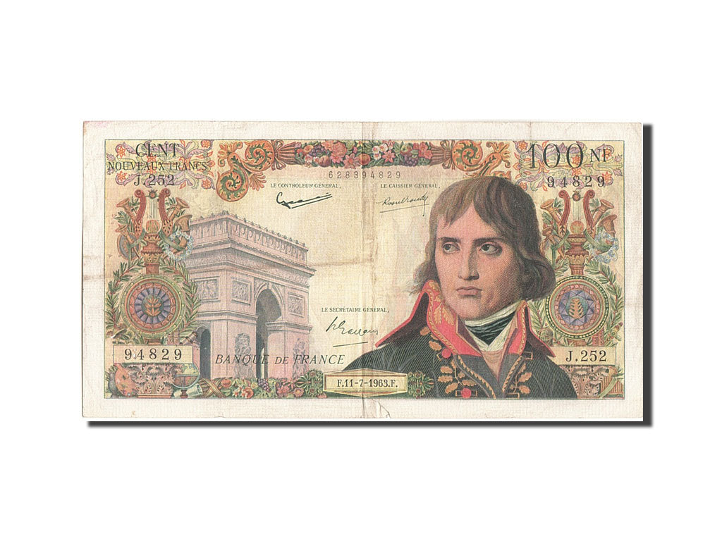 Francia, 100 Nouveaux Francs, 100 NF 1959-1964 ''Bonaparte'', 1963, KM:144a,...