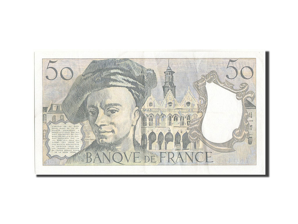 Frankreich, 50 Francs, 50 F 1976-1992 ''Quentin de La Tour'', 1988, KM:152d,...