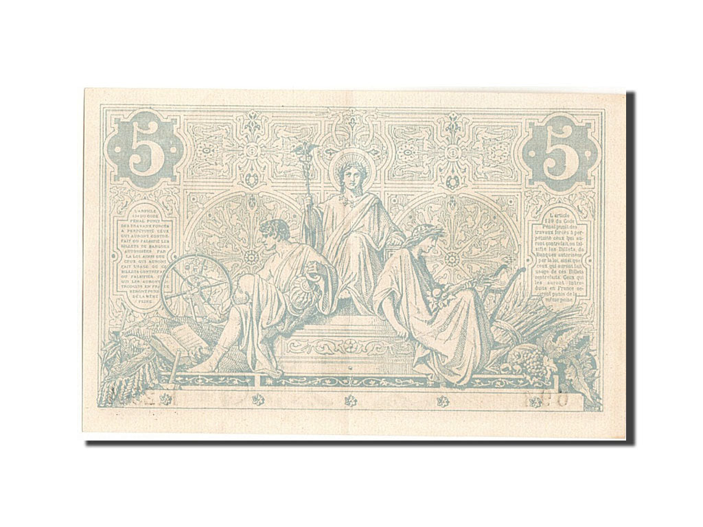 Banknot, Francja, 5 Francs, Noir, 1873, 1873-05-10, UNC(64), Fayette:1.18, KM:60