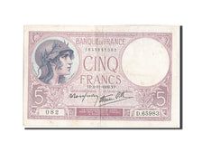 Geldschein, Frankreich, 5 Francs, 5 F 1917-1940 ''Violet'', 1939, 1939-11-02