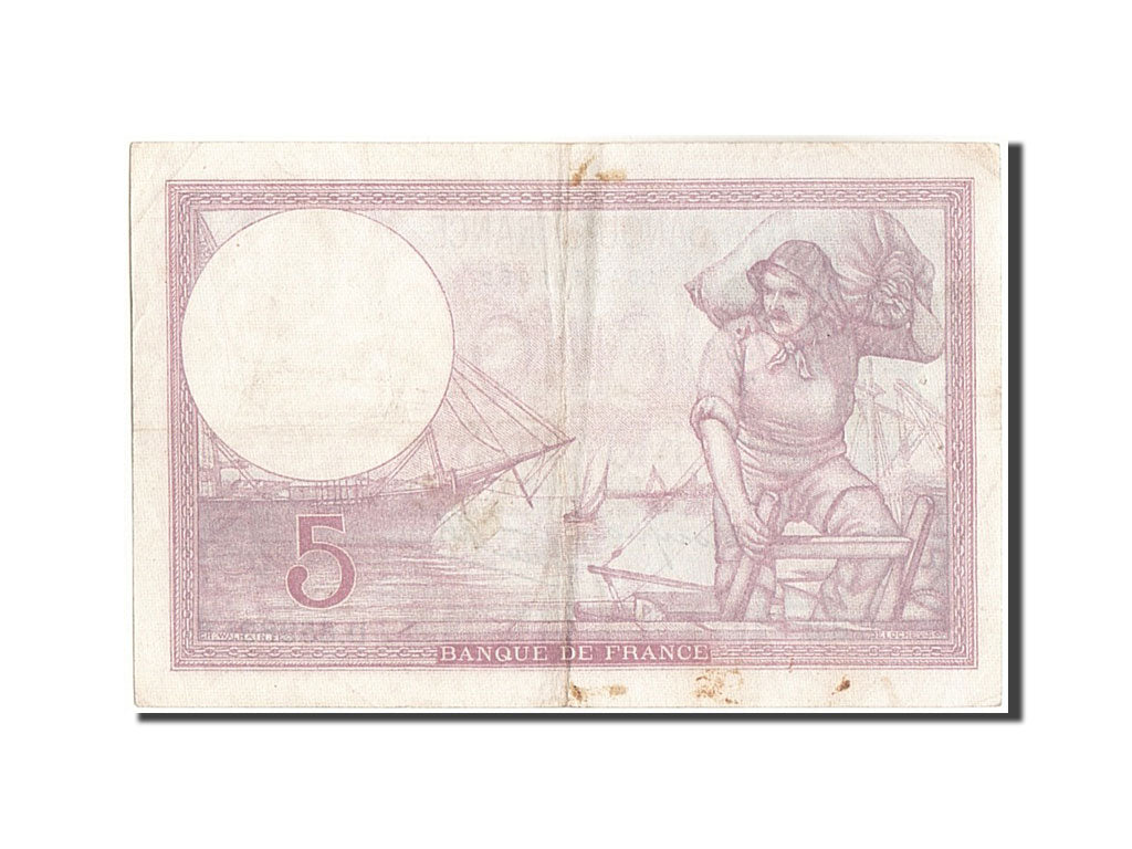 Geldschein, Frankreich, 5 Francs, 5 F 1917-1940 ''Violet'', 1939, 1939-11-02