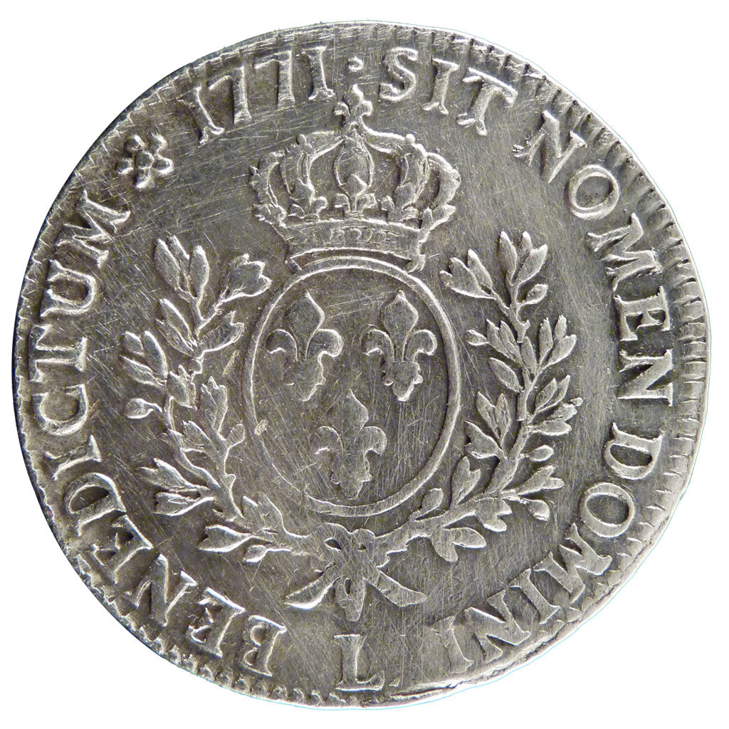 FRANCE, Écu à la vieille tête, Ecu, 1771, Bayonne, VF(30-35), Silver, Gadoury #3