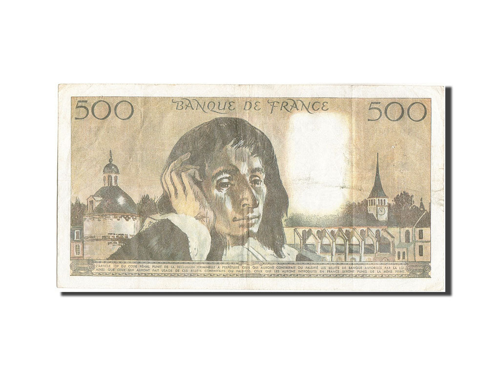 France, 500 Francs, 500 F 1968-1993 ''Pascal'', 1983, KM:156e, 1983-01-06, VF...