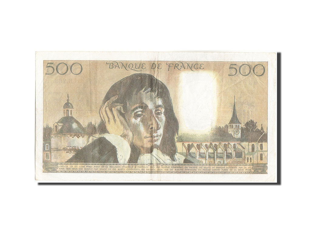 France, 500 Francs, 500 F 1968-1993 ''Pascal'', 1987, KM:156f, 1987-11-05, VF...