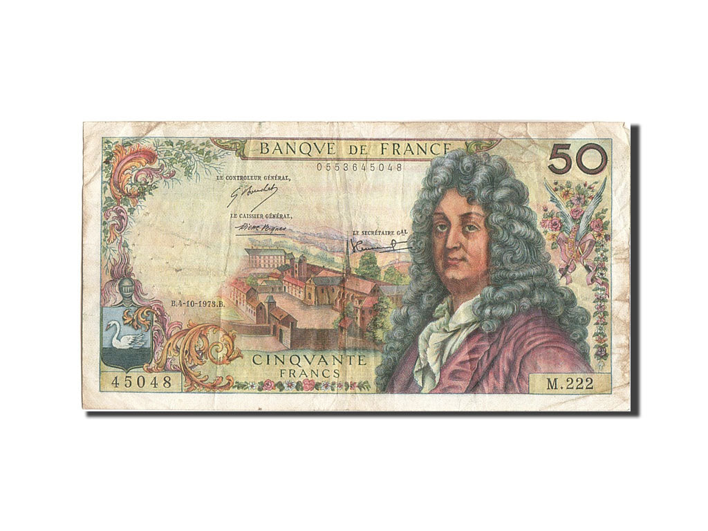 Francia, 50 Francs, 50 F 1962-1976 ''Racine'', 1973, KM:148d, 1973-10-04, MB,...