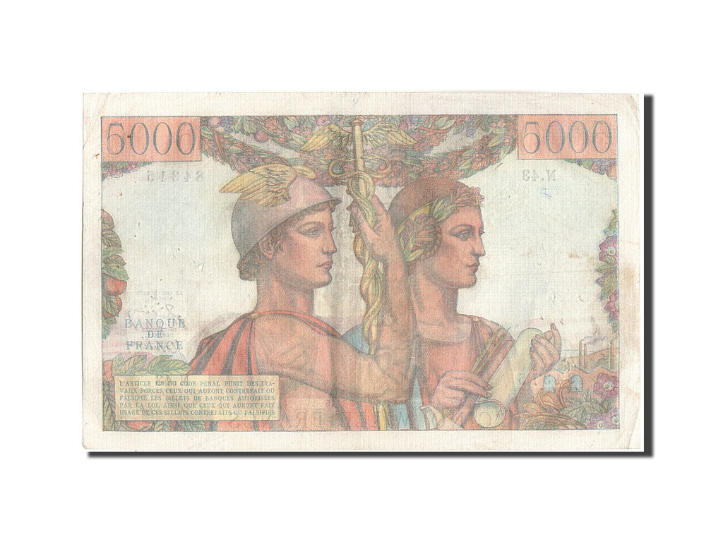 France, 5000 Francs, 5 000 F 1949-1957 ''Terre et Mer'', 1951, 1951-02-01, KM...