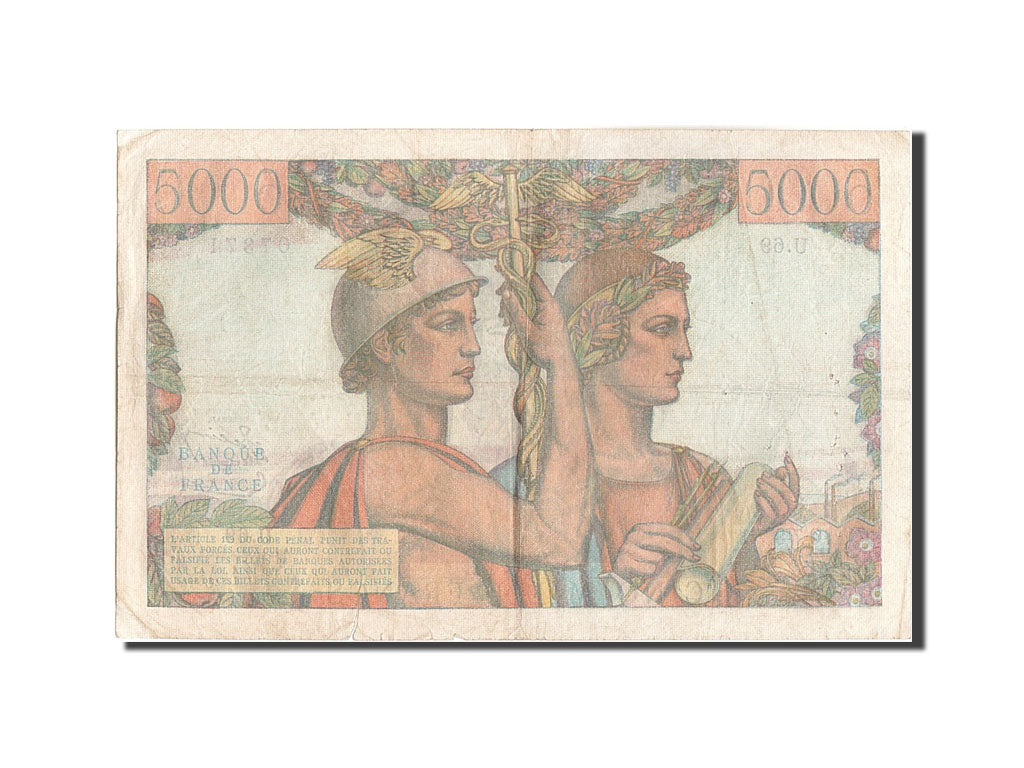 Banknote, France, 5000 Francs, 5 000 F 1949-1957 ''Terre et Mer'', 1951