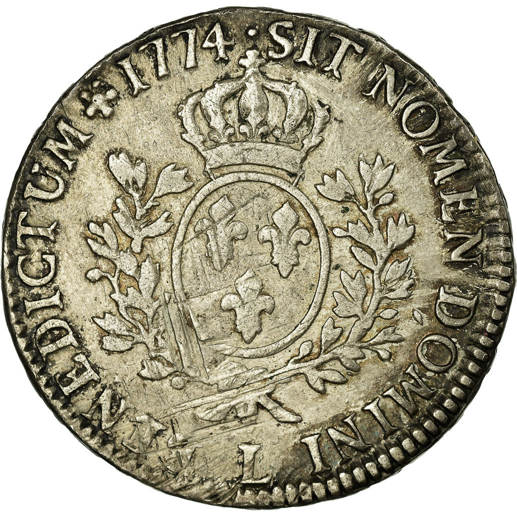 France, Louis XV, Écu à la vieille tête, 1774, Bayonne, Silver, VF(30-35)