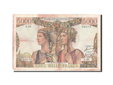 Geldschein, Frankreich, 5000 Francs, 5 000 F 1949-1957 ''Terre et Mer'', 1951