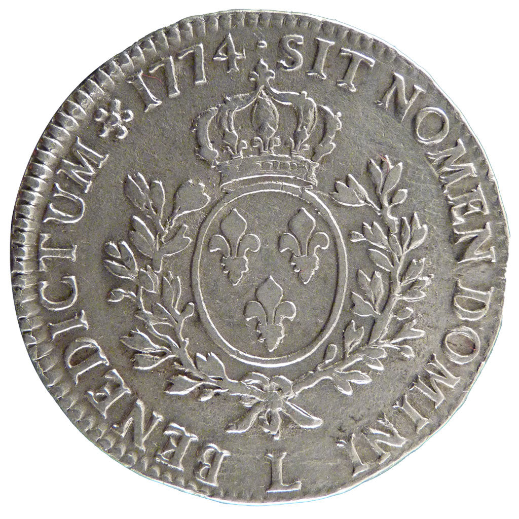 FRANCE, Écu à la vieille tête, ECU, 1774, Bayonne, KM #551.9, EF(40-45), Silver,