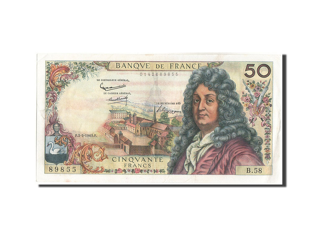 France, 50 Francs, 50 F 1962-1976 ''Racine'', 1963, KM:148a, 1963-05-02, VF(2...