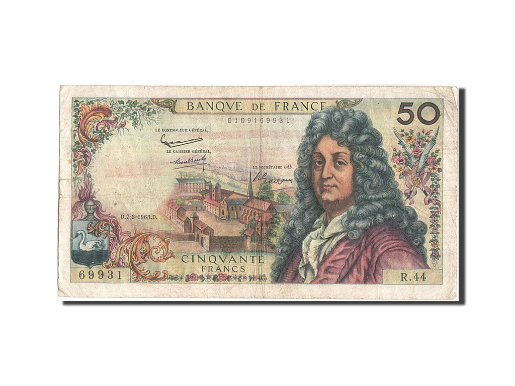 France, 50 Francs, 50 F 1962-1976 ''Racine'', 1963, KM:148a, 1963-02-07, VF(2...