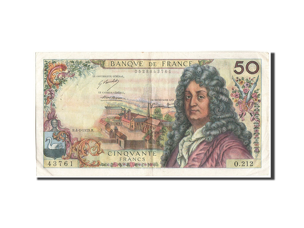 Biljet, Frankrijk, 50 Francs, 50 F 1962-1976 ''Racine'', 1973, 1973-01-04, TTB