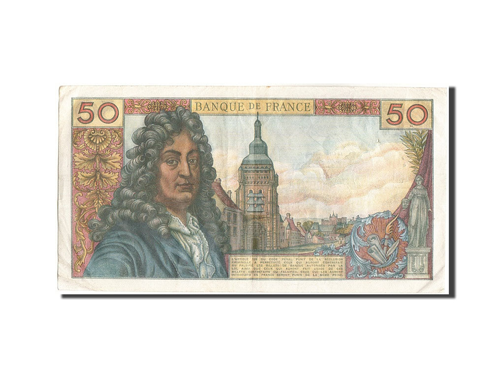Biljet, Frankrijk, 50 Francs, 50 F 1962-1976 ''Racine'', 1973, 1973-01-04, TTB