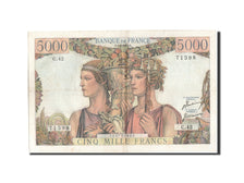 Geldschein, Frankreich, 5000 Francs, 5 000 F 1949-1957 ''Terre et Mer'', 1951