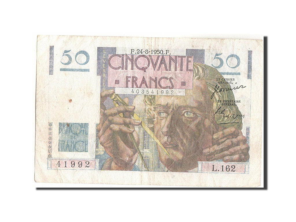 France, 50 Francs, 50 F 1946-1951 ''Le Verrier'', 1950, KM:127c, 1950-08-24,...