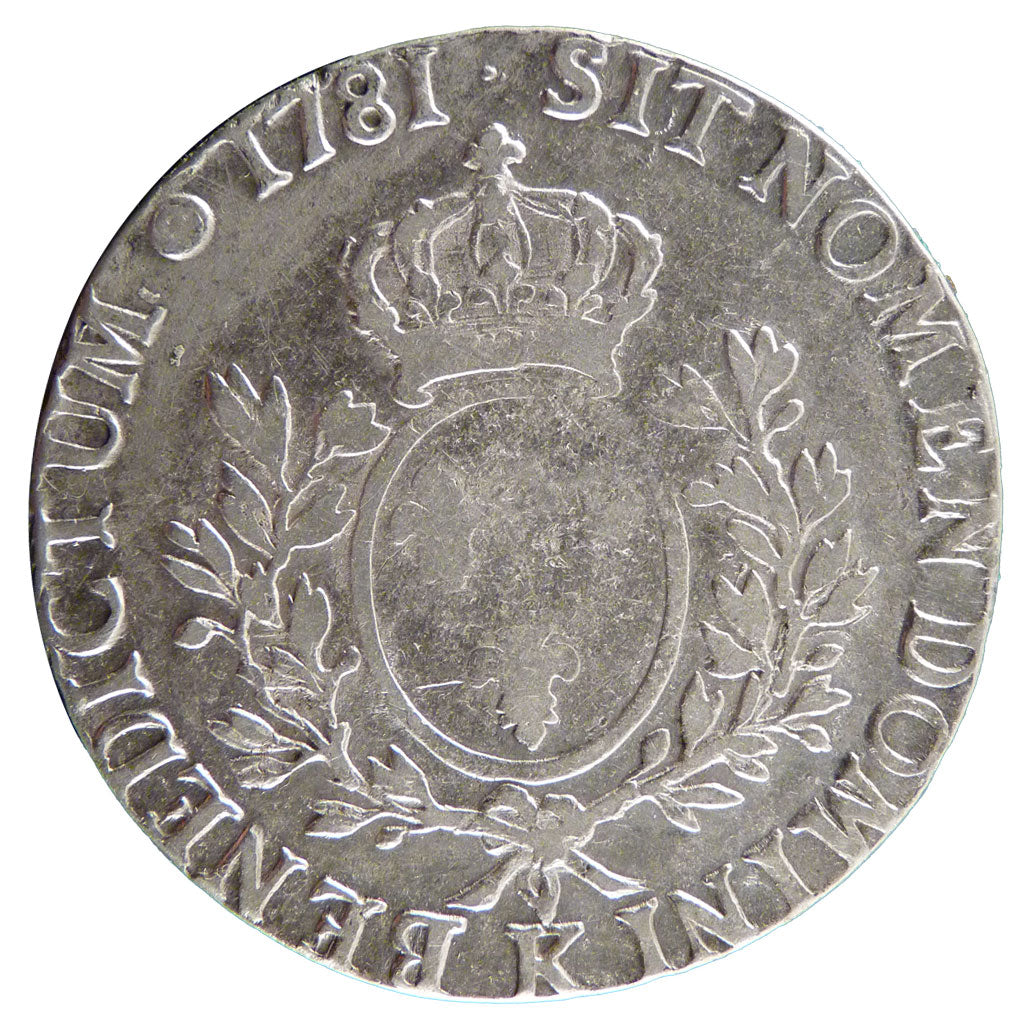 FRANCE, Écu aux branches d'olivier, Ecu, 1781, Bordeaux, VF(20-25), Silver, ...