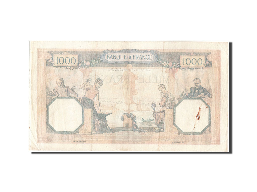 Frankreich, 1000 Francs, 1 000 F 1927-1940 ''Cérès et Mercure'', 1940, KM:9...