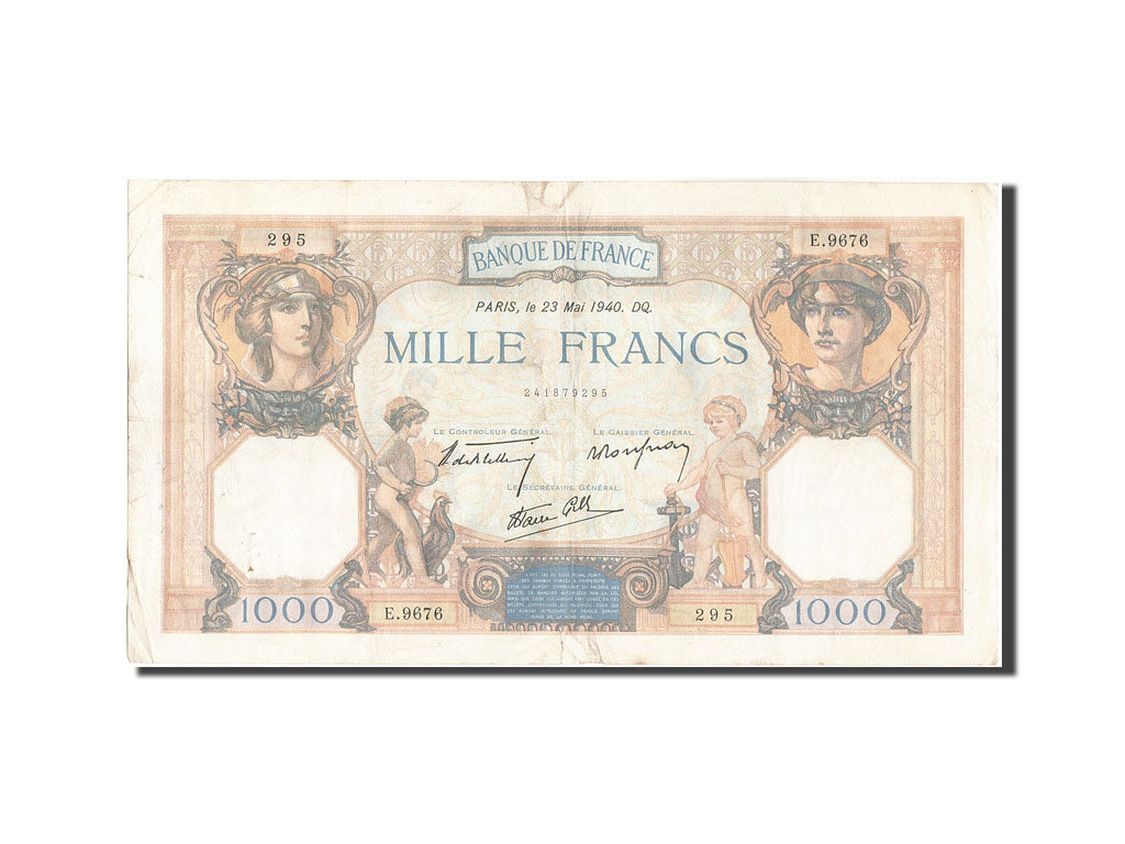 Frankreich, 1000 Francs, 1 000 F 1927-1940 ''Cérès et Mercure'', 1940, KM:9...