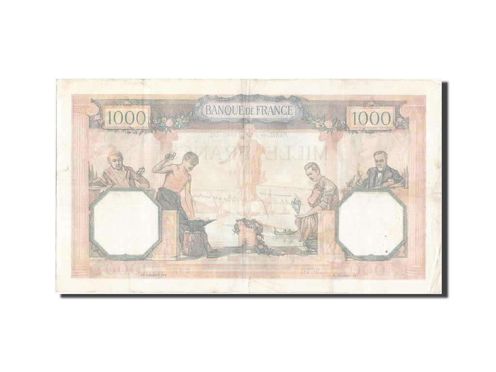 Frankreich, 1000 Francs, 1 000 F 1927-1940 ''Cérès et Mercure'', 1940, KM:9...